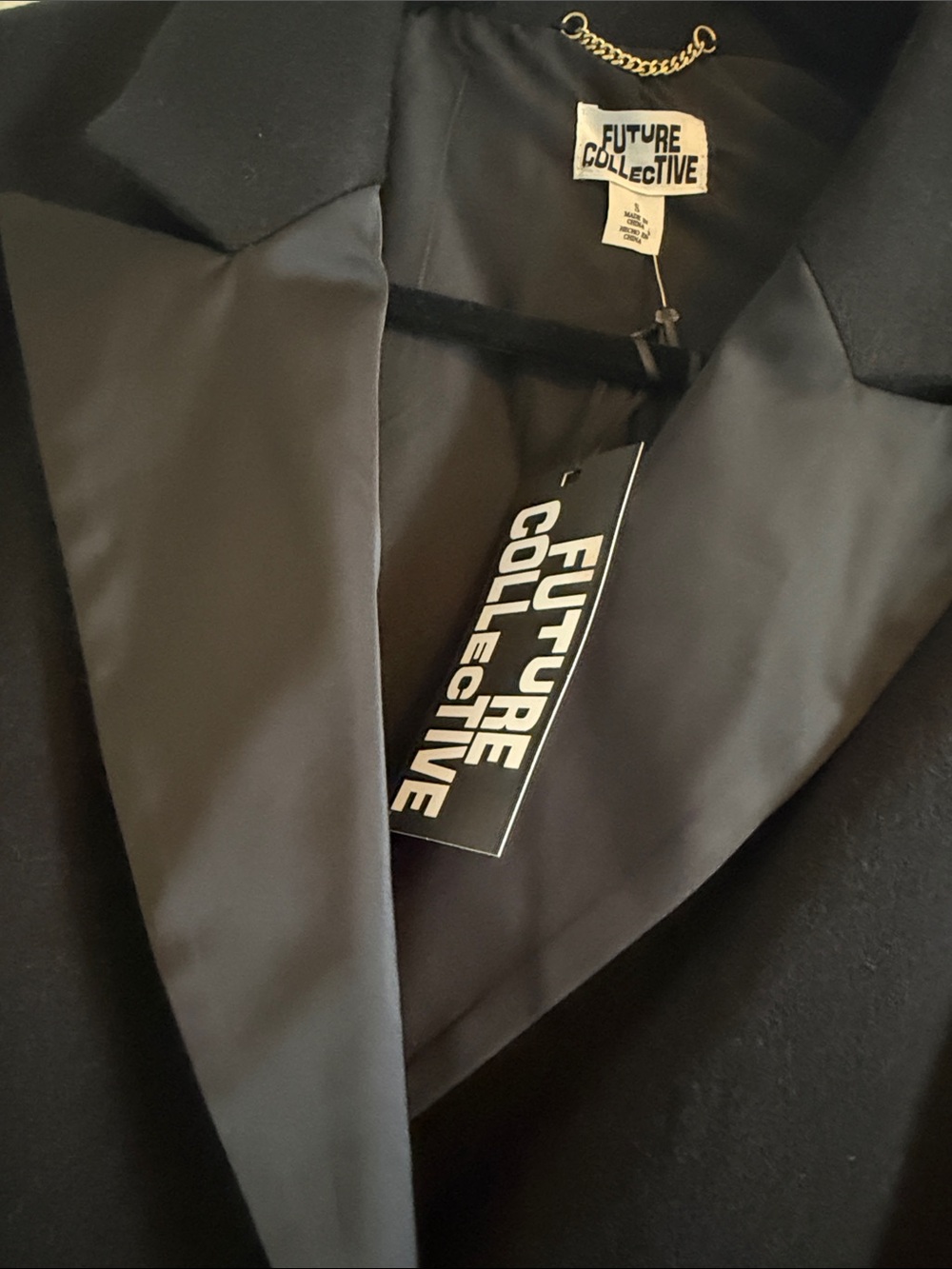 Future Collective Black Double-Breasted Long Coat - Picture 4 of 12